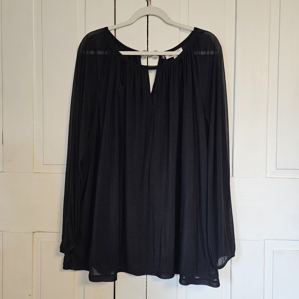 Jennifer Lopez Black Sheer Blouse